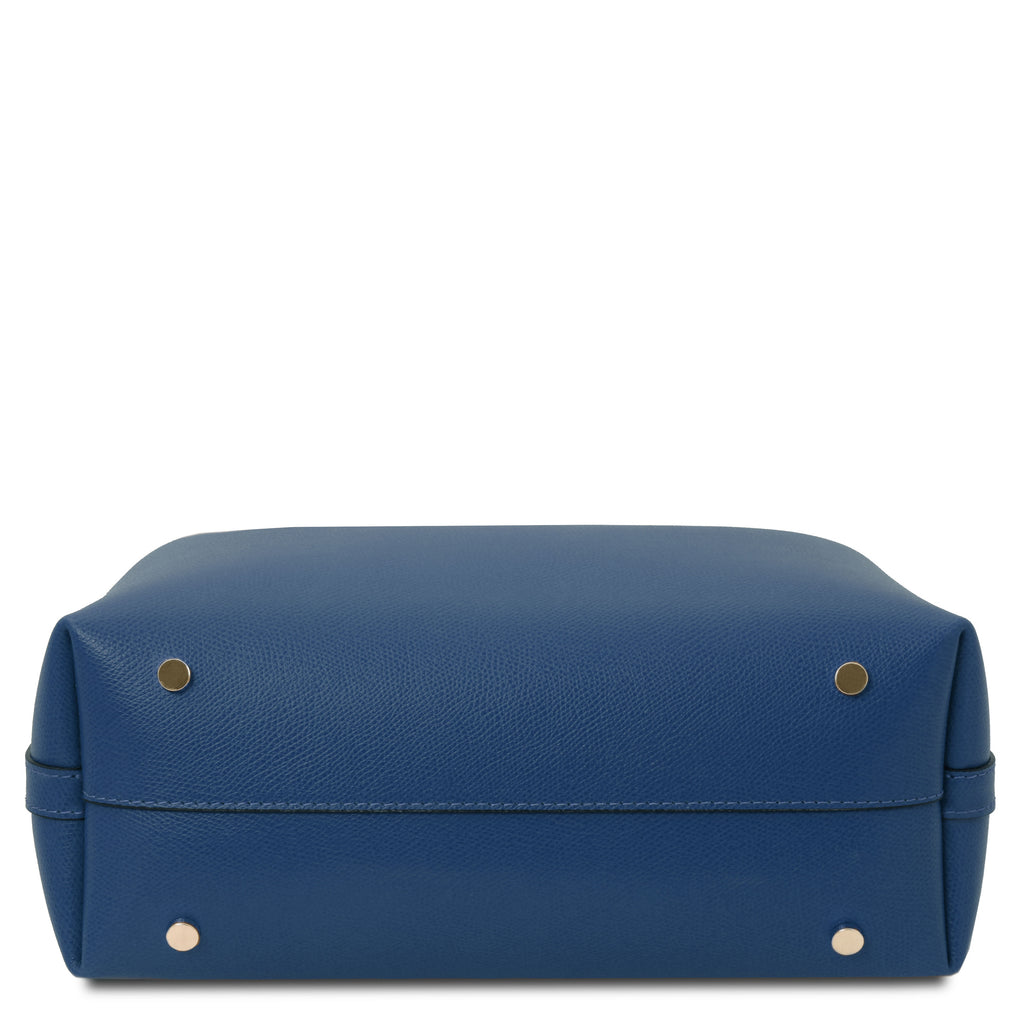 Sac seau femme CLIO structuré en cuir véritable à fermoir bijou