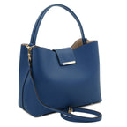Sac seau femme CLIO structuré en cuir véritable à fermoir bijou