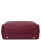 Sac seau femme CLIO structuré en cuir véritable à fermoir bijou