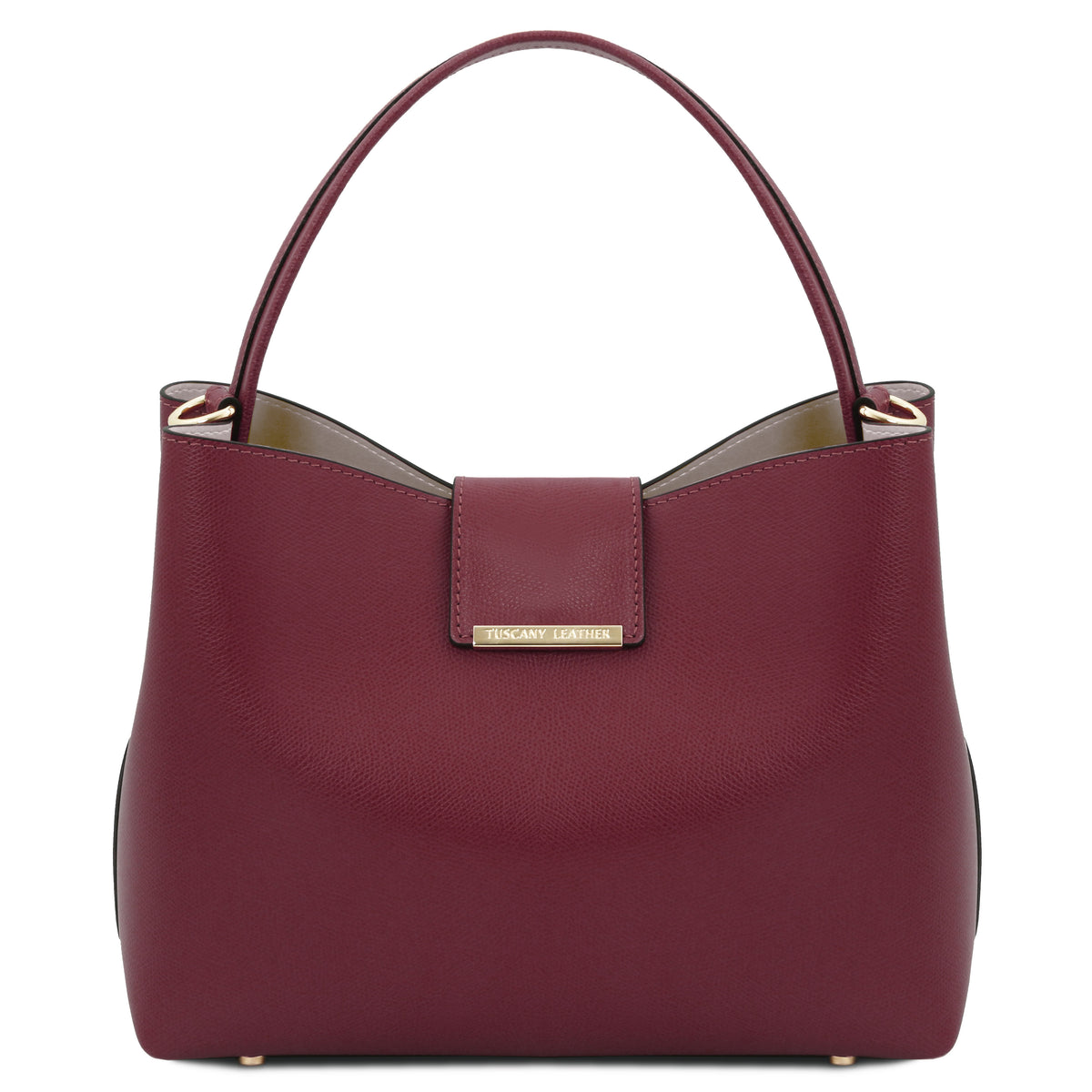 Sac seau femme CLIO structuré en cuir véritable à fermoir bijou Image principale du produit