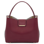 Sac seau femme CLIO structuré en cuir véritable à fermoir bijou