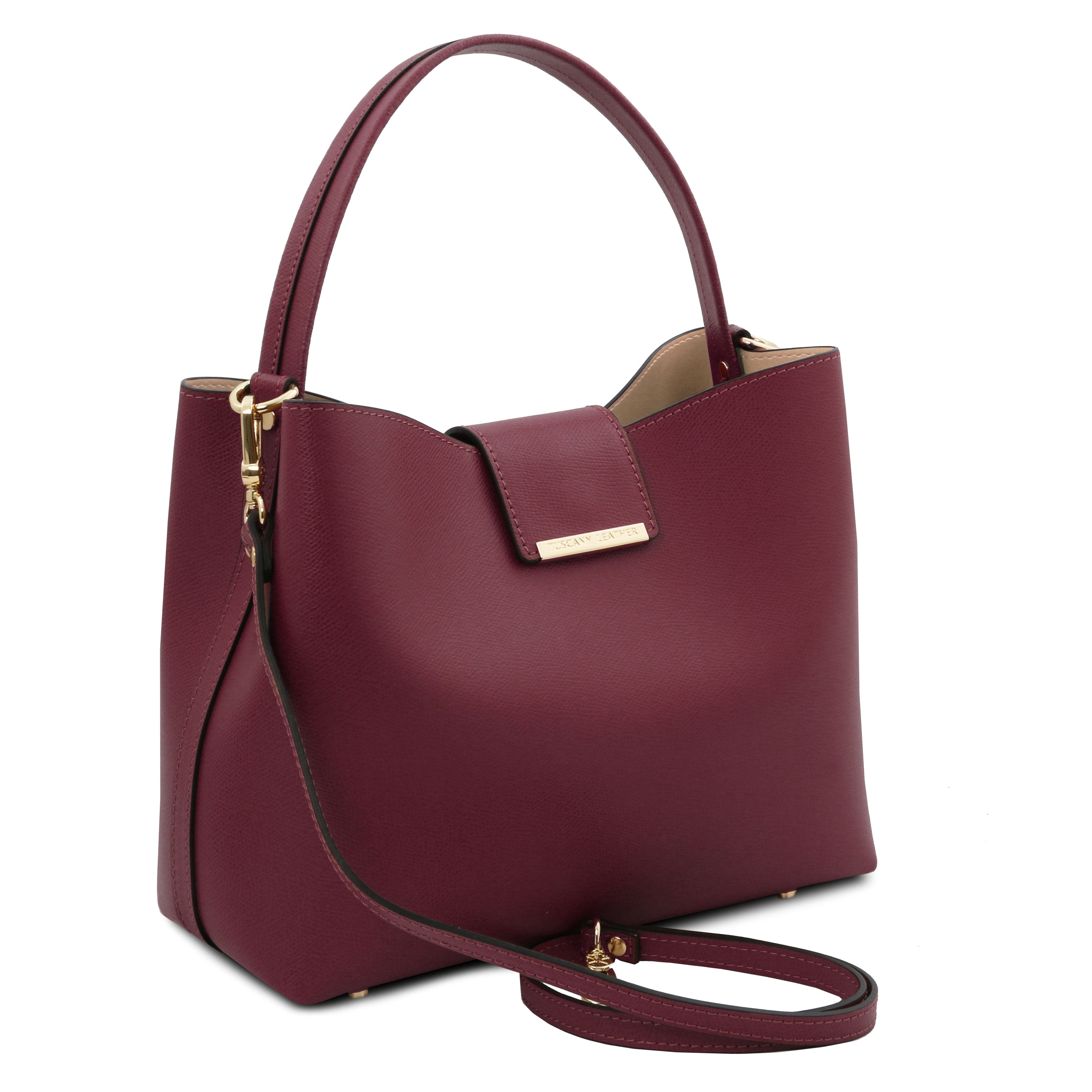 Sac seau femme CLIO structuré en cuir véritable à fermoir bijou Image secondaire du produit