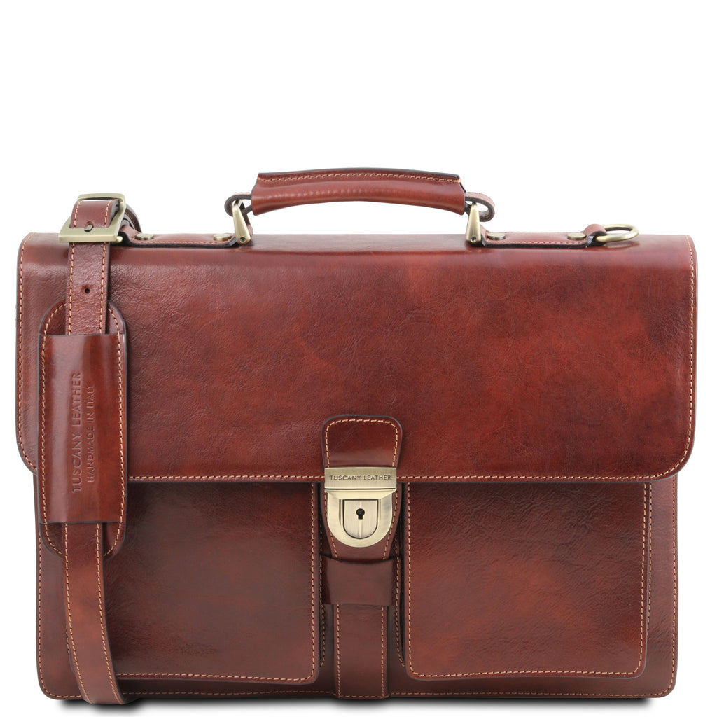 Cartable homme cuir pleine fleur 3 compartiments ASSISI