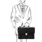 Cartable homme cuir pleine fleur 3 compartiments ASSISI