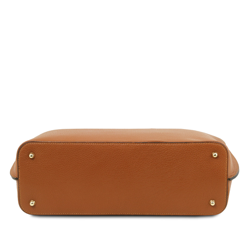 AVENZA — Sac shopper en cuir grainé à 2 compartiments