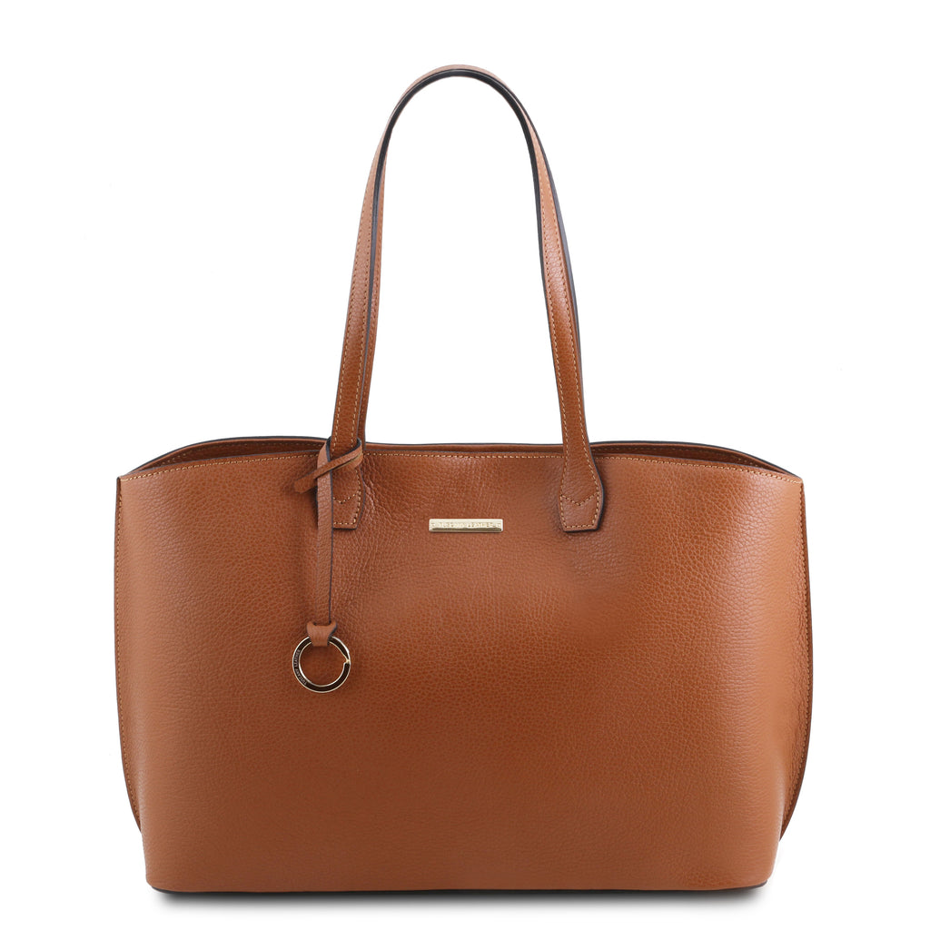 AVENZA — Sac shopper en cuir grainé à 2 compartiments