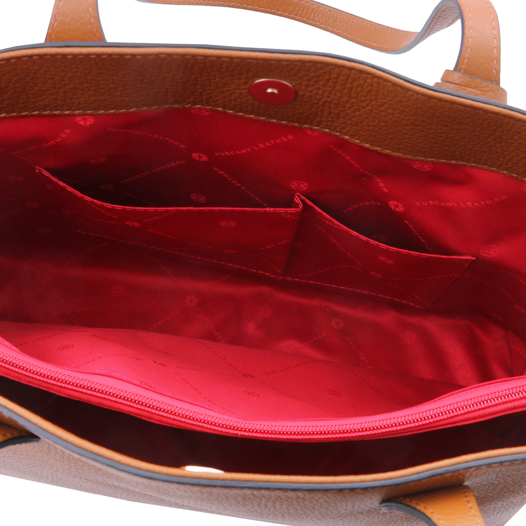 AVENZA — Sac shopper en cuir grainé à 2 compartiments