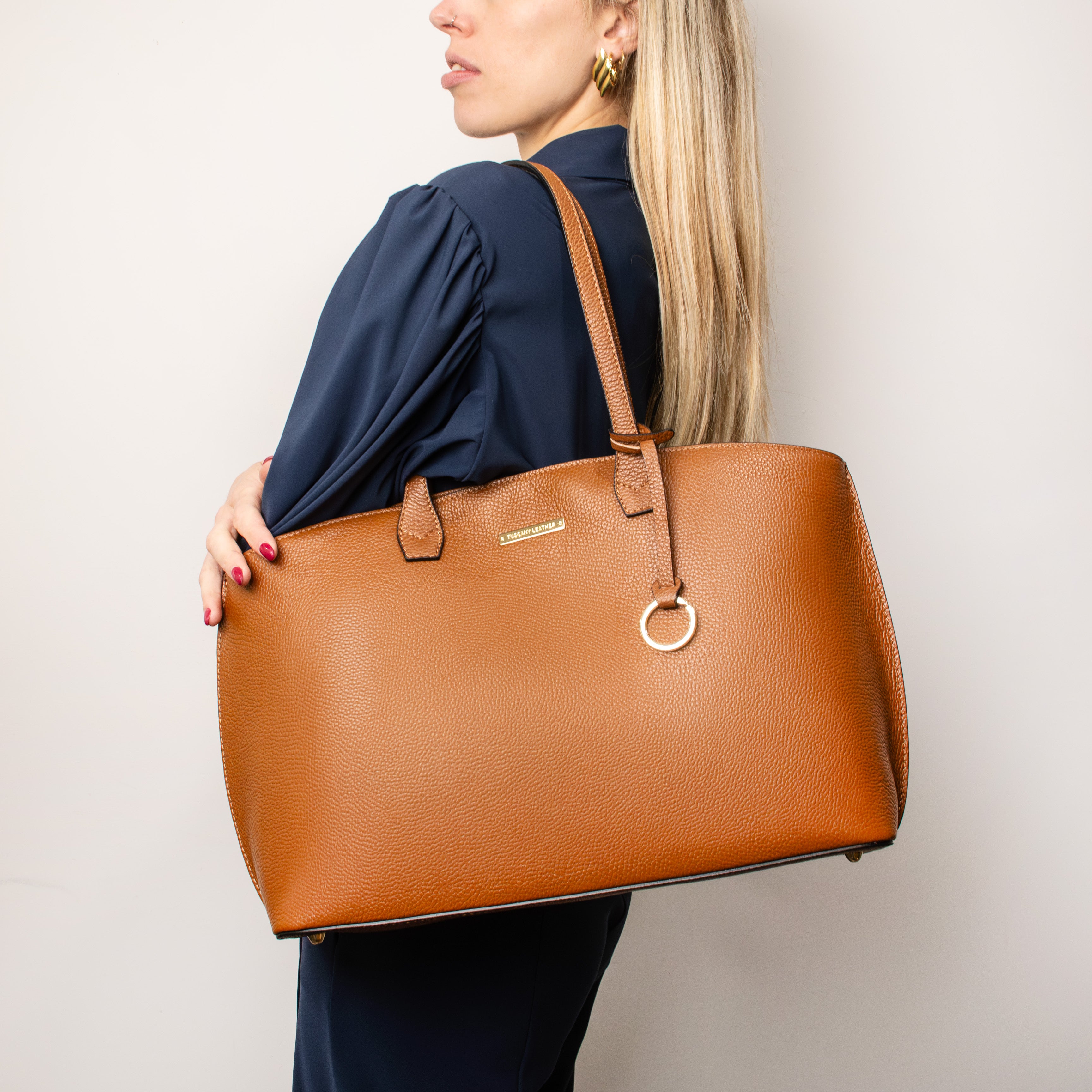 AVENZA — Sac shopper en cuir grainé à 2 compartiments