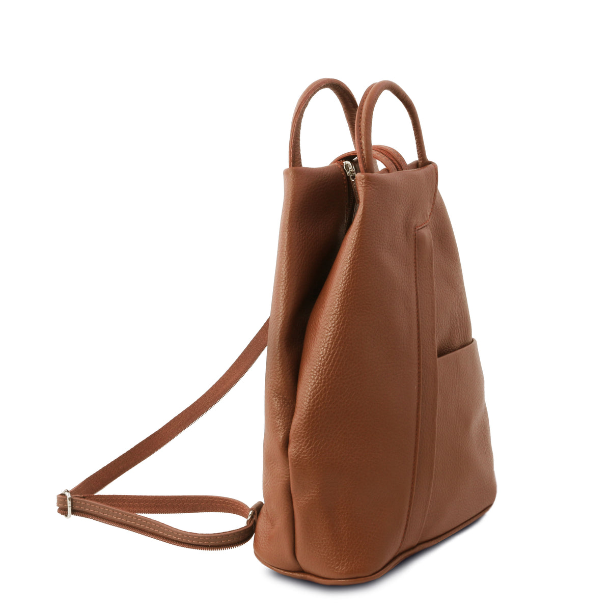 Sac à dos femme SHANGHAI souple en cuir véritable forme arrondie
