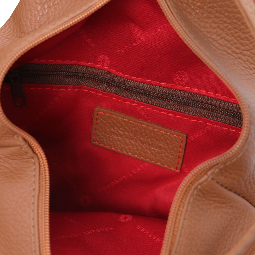 Sac à dos femme SHANGHAI souple en cuir véritable forme arrondie