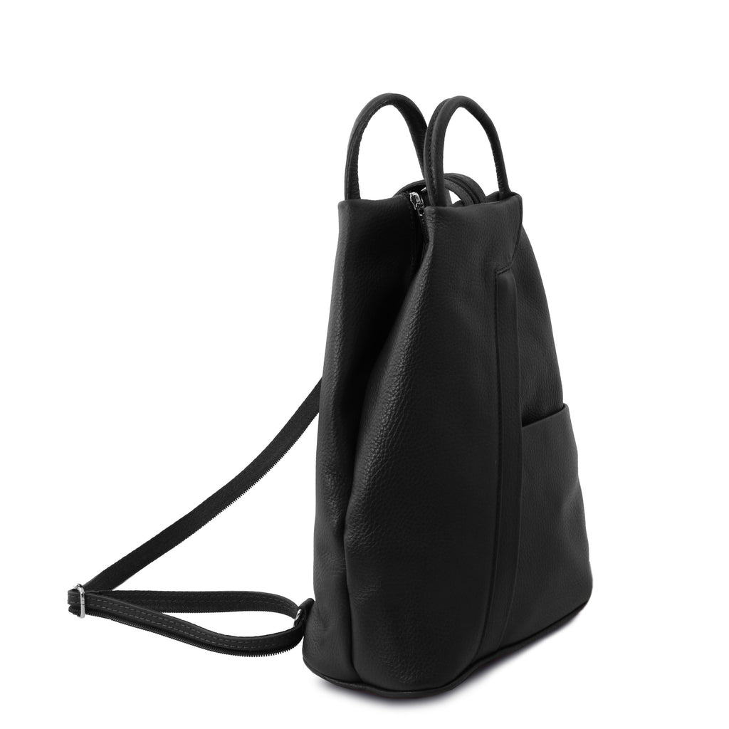 Sac à dos femme SHANGHAI souple en cuir véritable forme arrondie