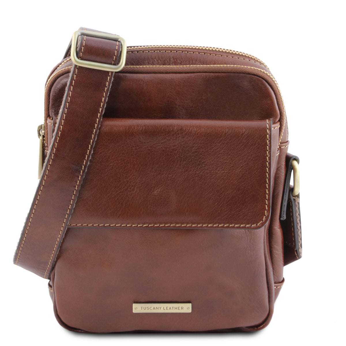 Sac bandoulière homme LARRY cuir pleine fleur 2 compartiments Main image