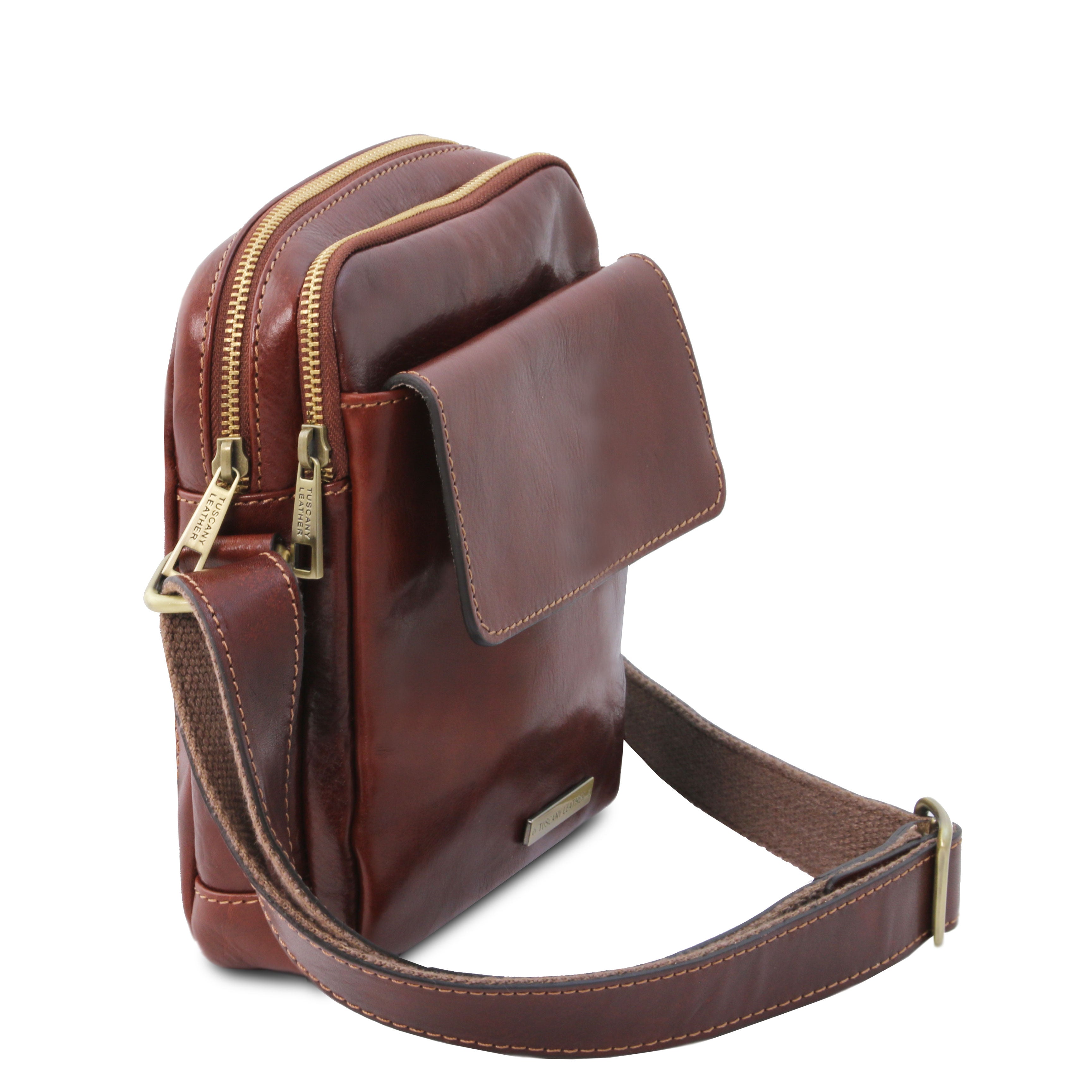 Sac bandoulière homme LARRY cuir pleine fleur 2 compartiments Secondary image