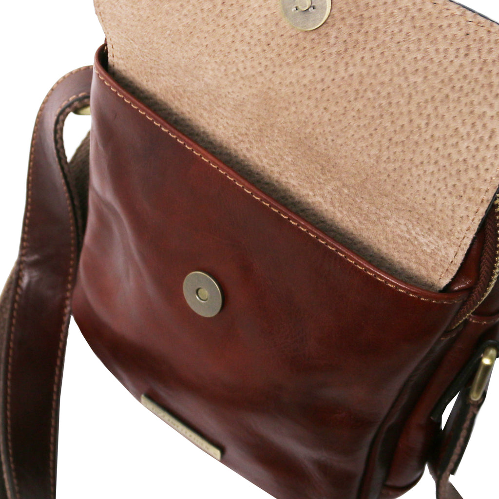Sac bandoulière homme LARRY cuir pleine fleur 2 compartiments