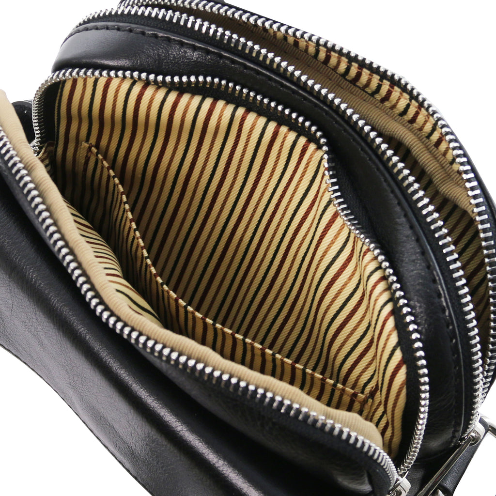 Sac bandoulière homme LARRY cuir pleine fleur 2 compartiments