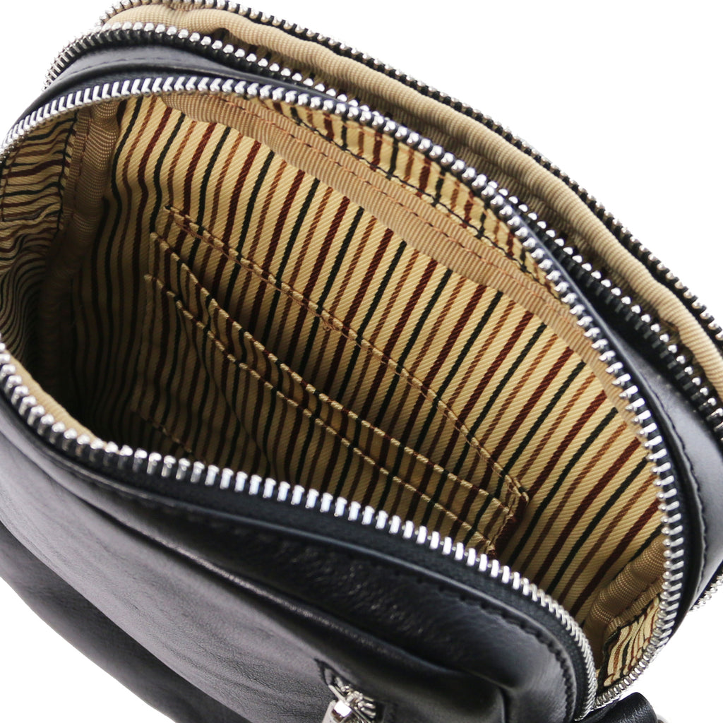 Sac bandoulière homme LARRY cuir pleine fleur 2 compartiments