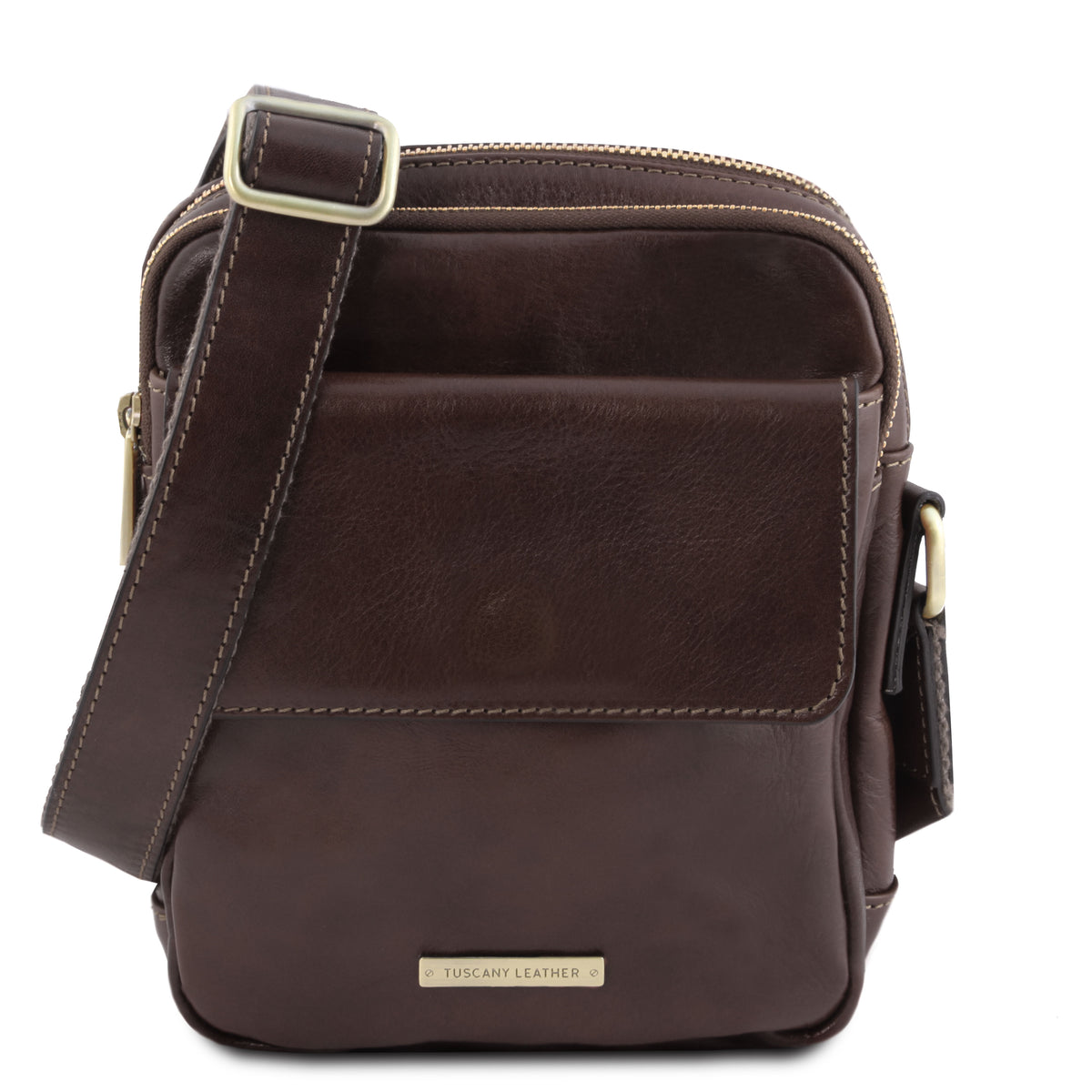 Sac bandoulière homme LARRY cuir pleine fleur 2 compartiments