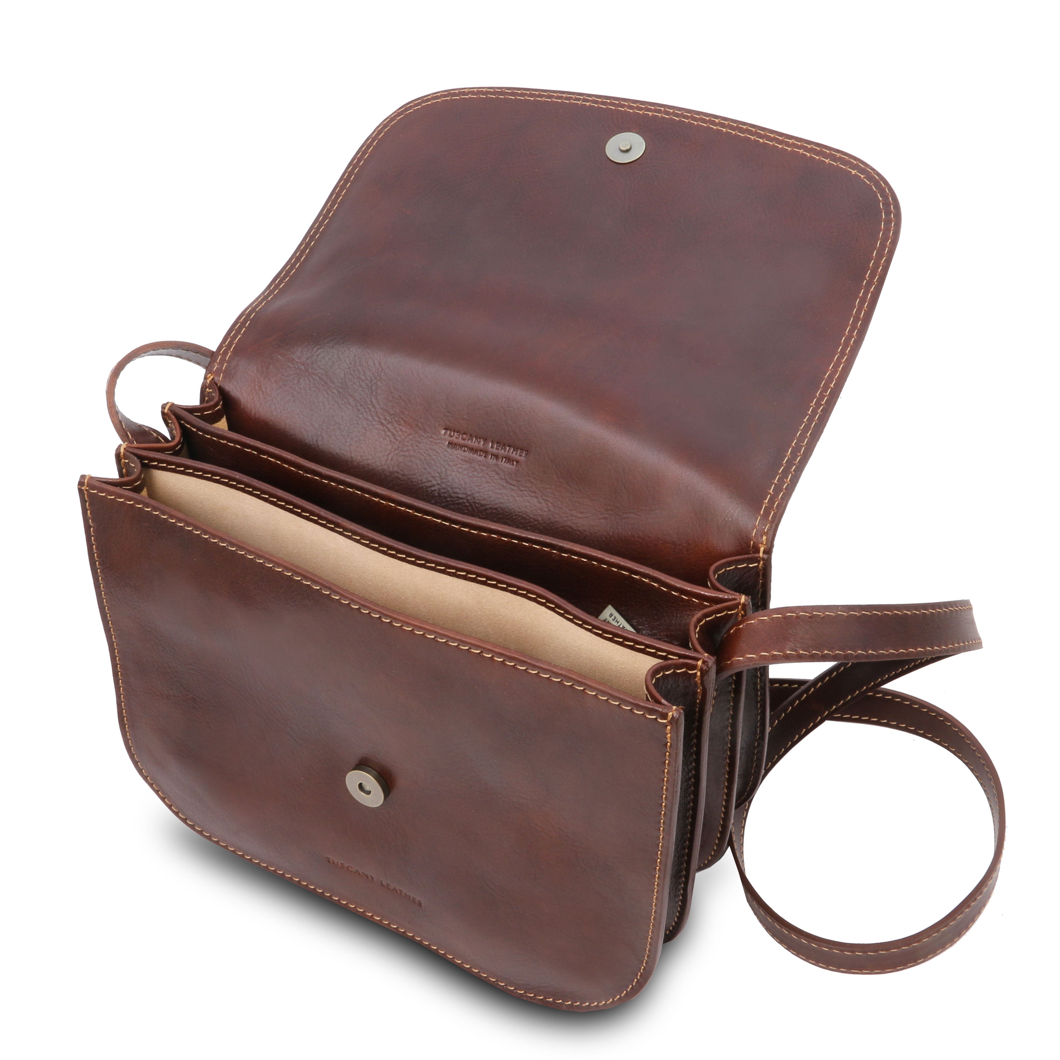 GRETA — Sac saddle en cuir pleine fleur italien