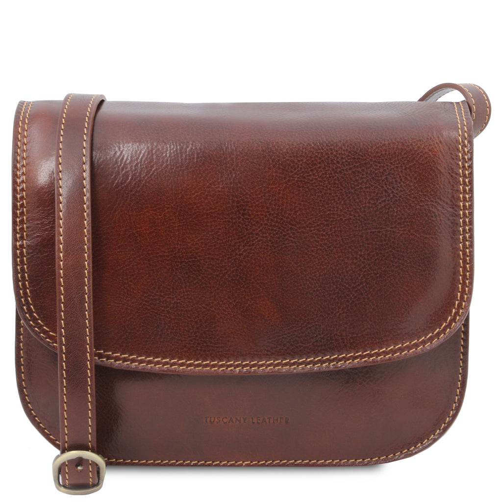 GRETA — Sac saddle en cuir pleine fleur italien