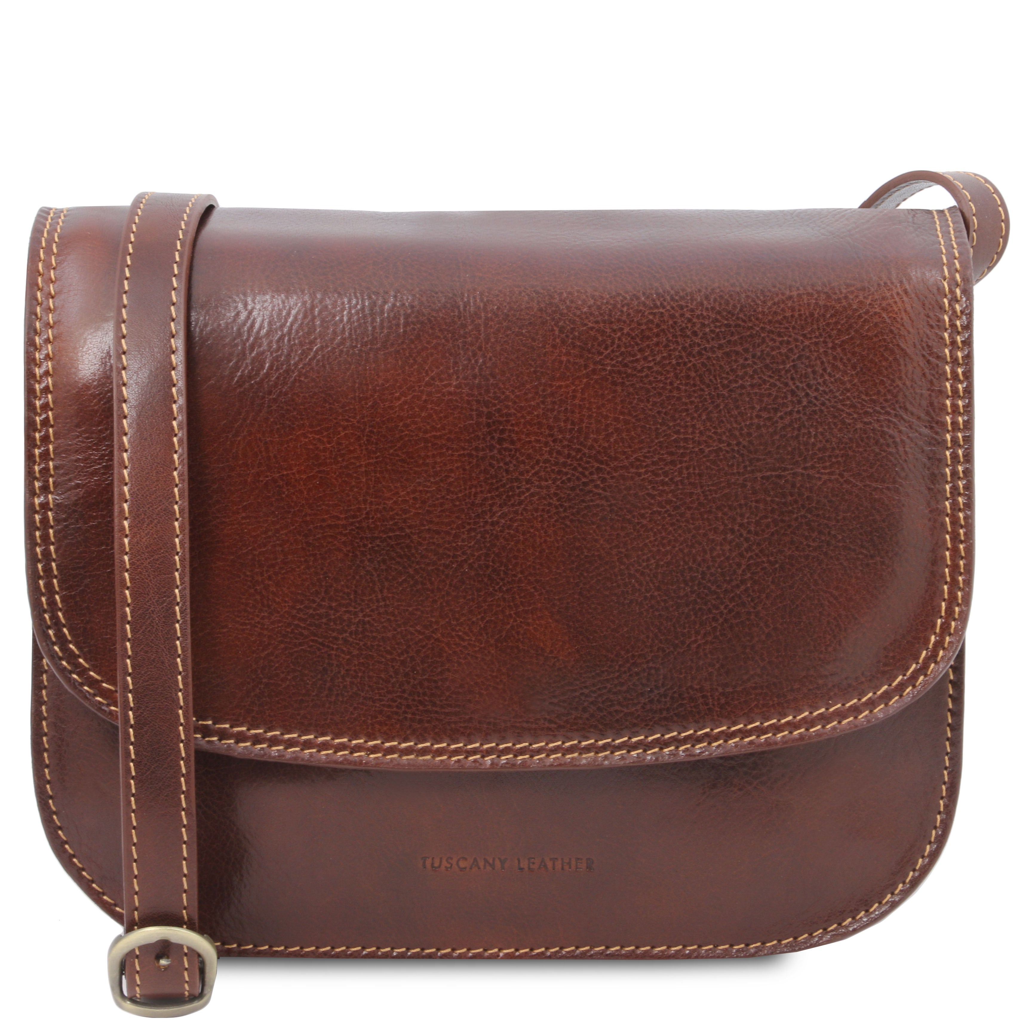 GRETA — Sac saddle en cuir pleine fleur italien