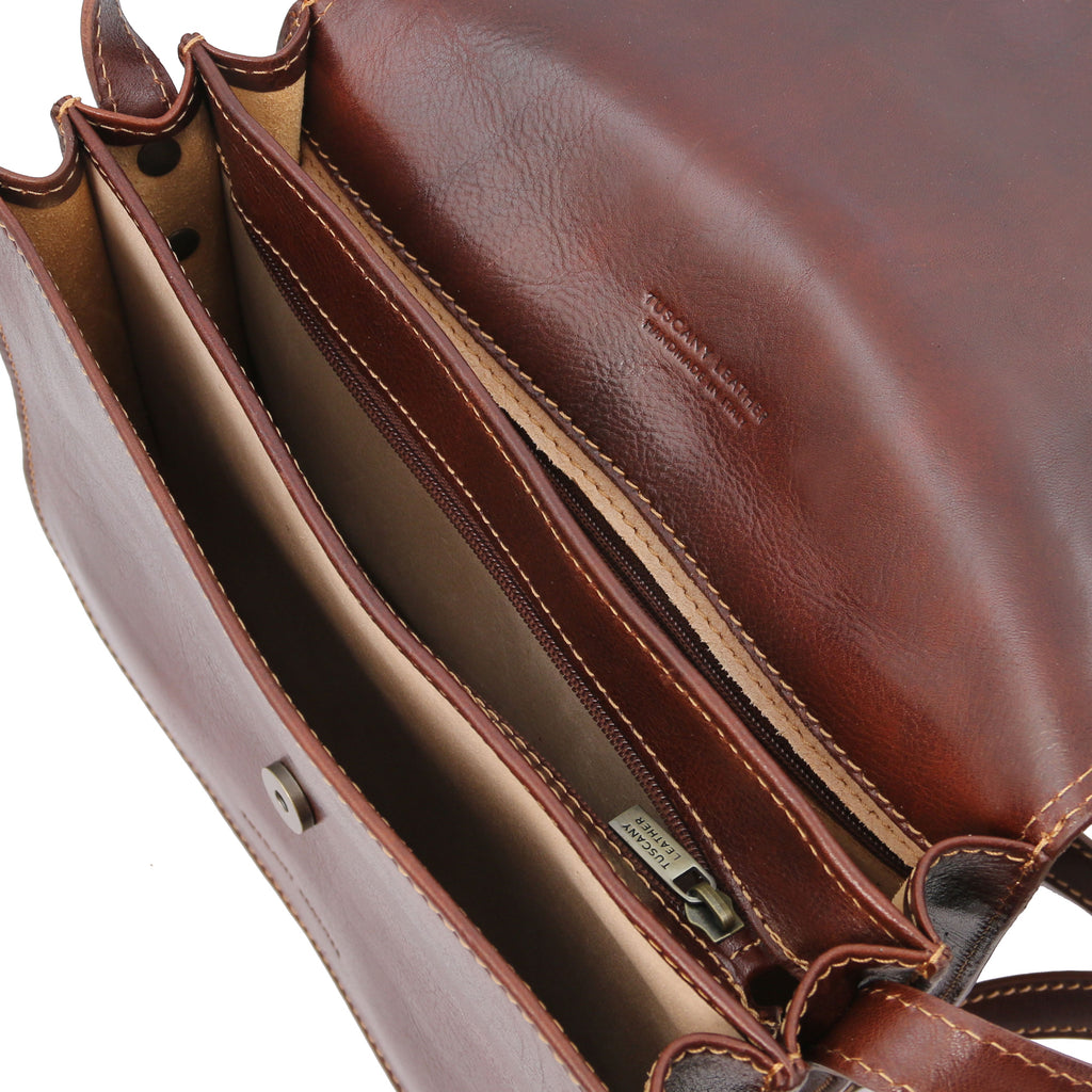 GRETA — Sac saddle en cuir pleine fleur italien