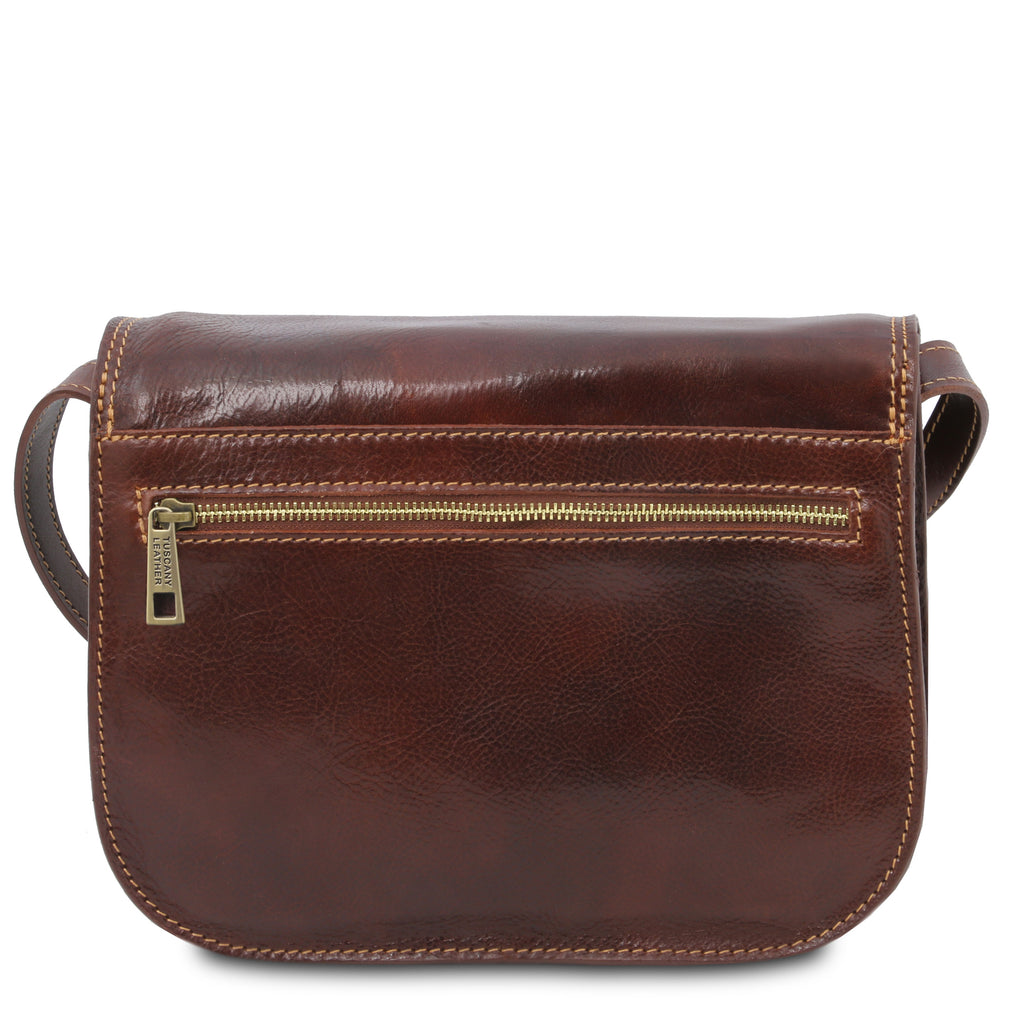 GRETA — Sac saddle en cuir pleine fleur italien