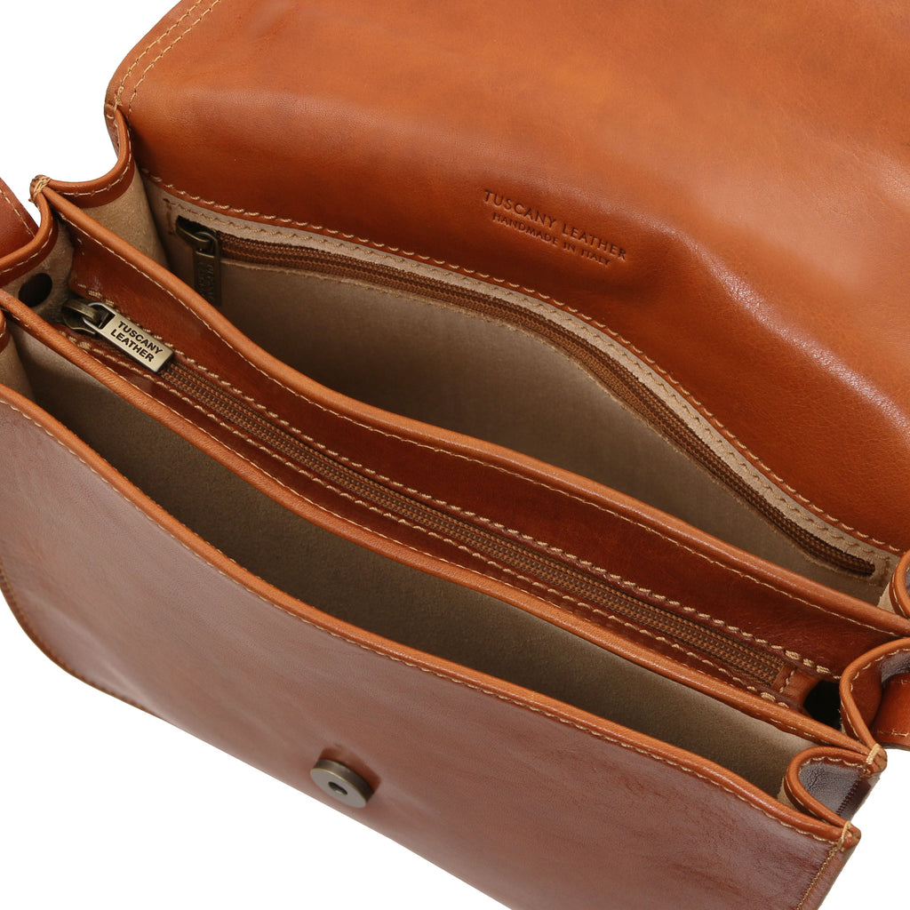 GRETA — Sac saddle en cuir pleine fleur italien