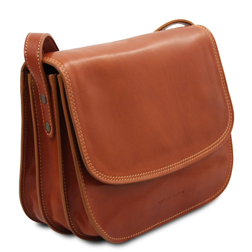 GRETA — Sac saddle en cuir pleine fleur italien