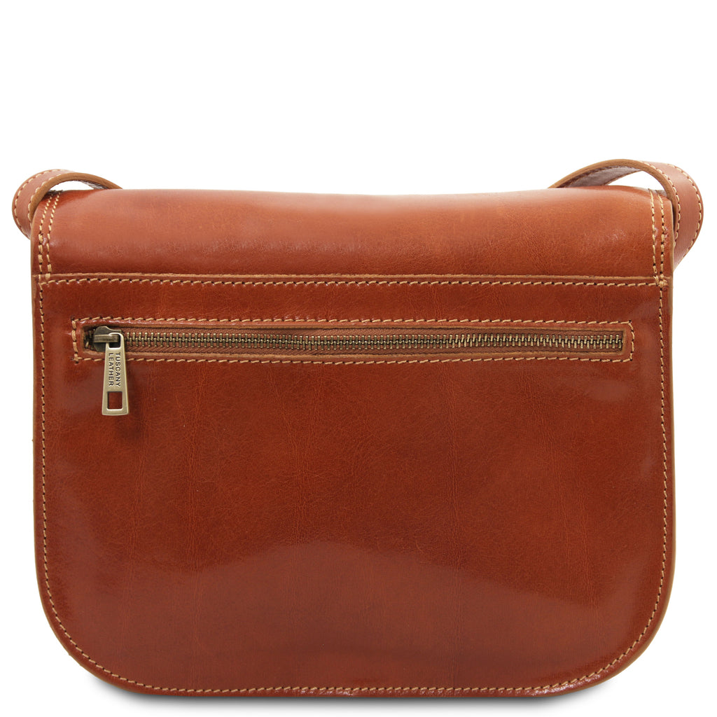 GRETA — Sac saddle en cuir pleine fleur italien