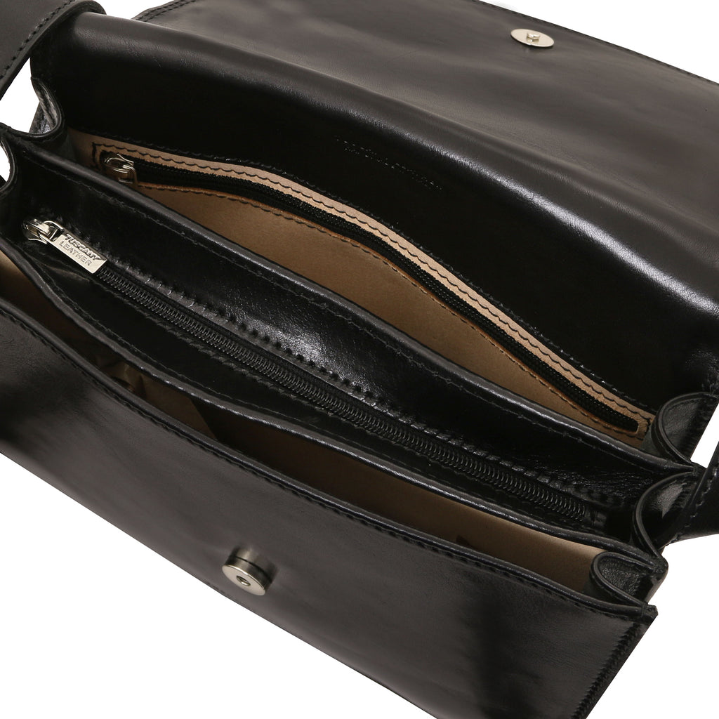 GRETA — Sac saddle en cuir pleine fleur italien