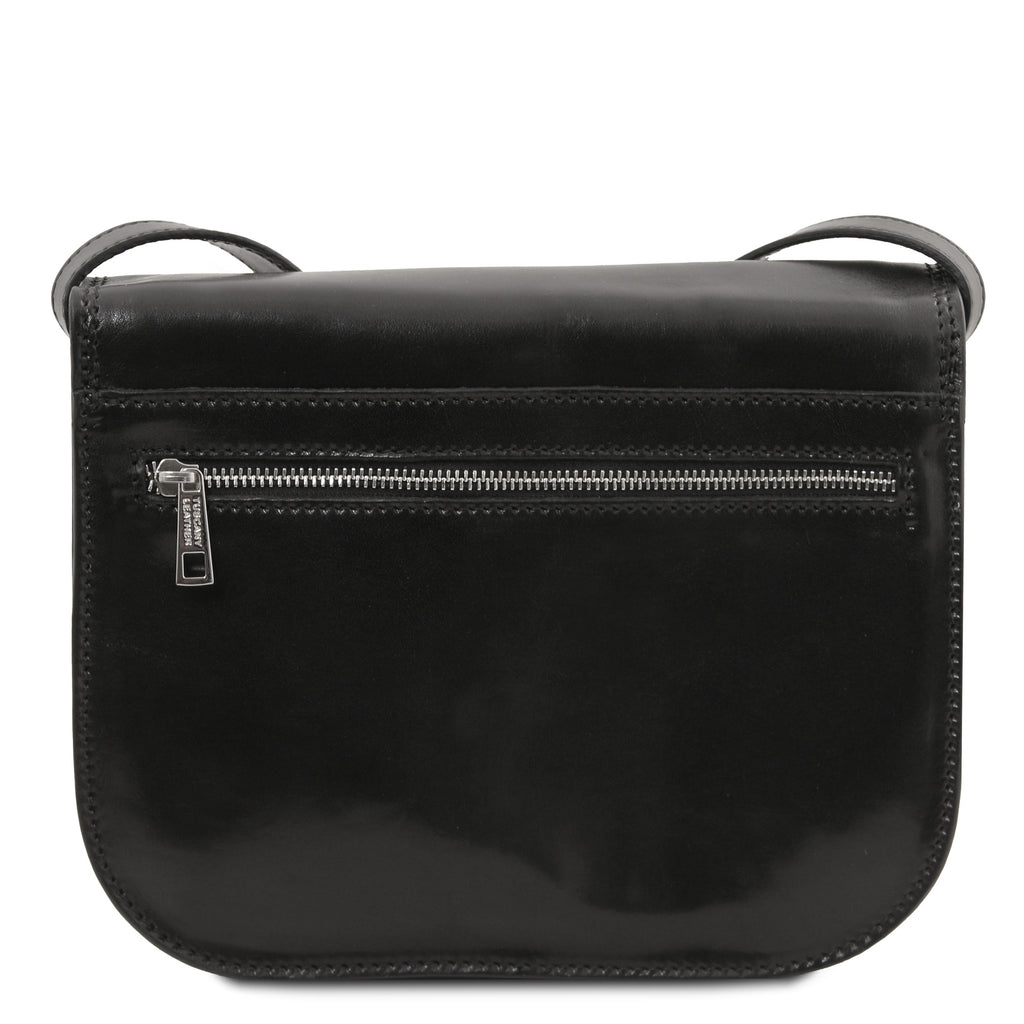 GRETA — Sac saddle en cuir pleine fleur italien