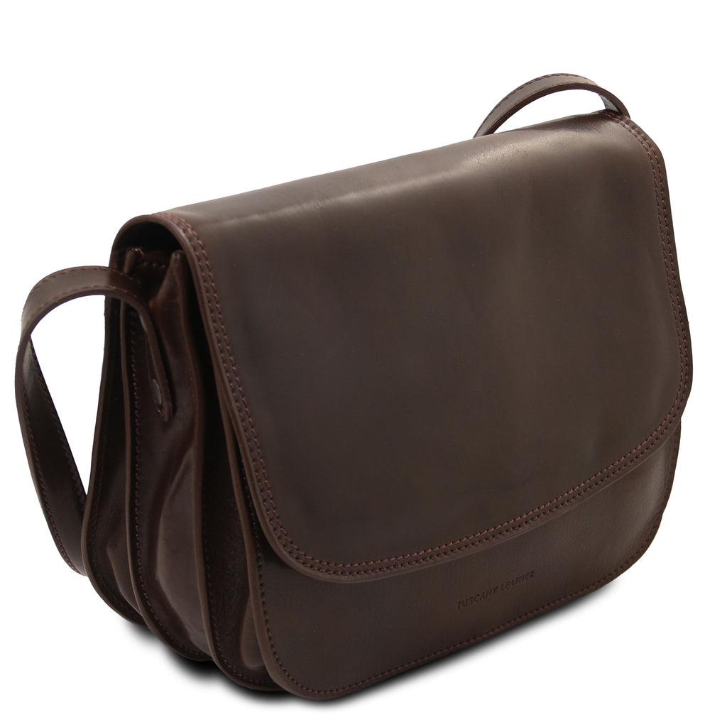 GRETA — Sac saddle en cuir pleine fleur italien