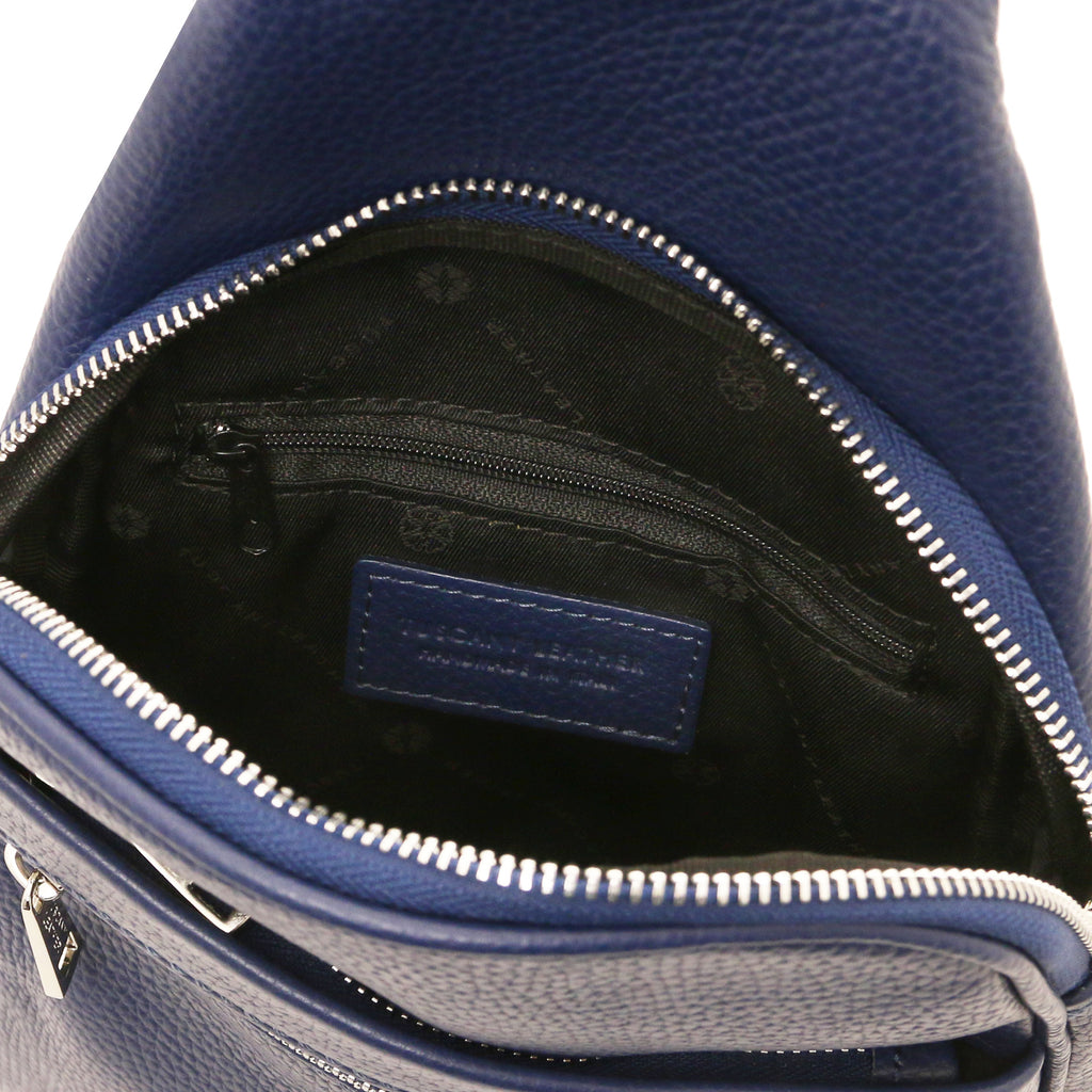 Sac bandoulière homme ALBERT cuir grainé souple multi-poches