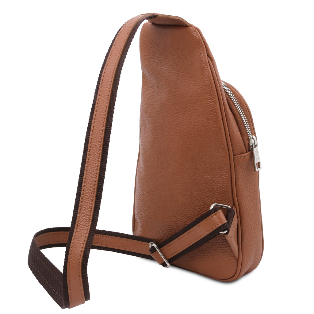Sac bandoulière homme ALBERT cuir grainé souple multi-poches