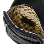 Sac bandoulière homme ALBERT cuir grainé souple multi-poches