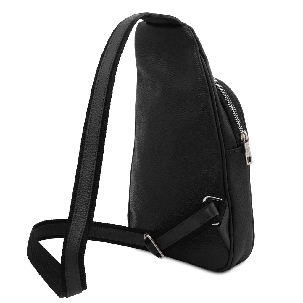Sac bandoulière homme ALBERT cuir grainé souple multi-poches