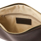 Pochette femme MIRA en cuir grainé souple avec bandoulière