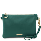 Pochette femme MIRA en cuir grainé souple avec bandoulière