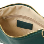 Pochette femme MIRA en cuir grainé souple avec bandoulière