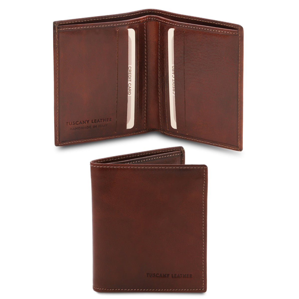 Portefeuille homme SOLO en cuir pleine fleur 2 volets Image principale du produit
