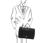 Cartable homme ordinateur 15,6 pouces cuir pleine fleur MANTOVA