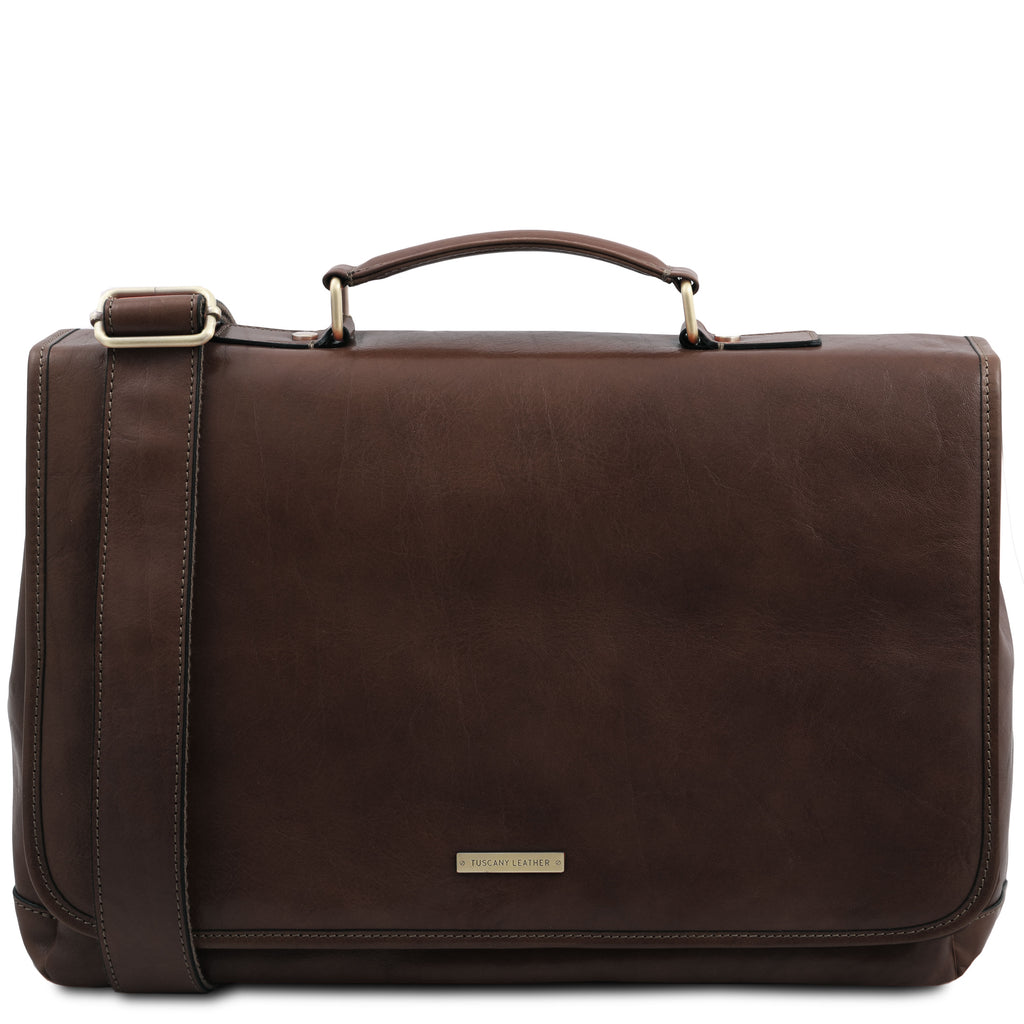 Cartable homme ordinateur 15,6 pouces cuir pleine fleur MANTOVA