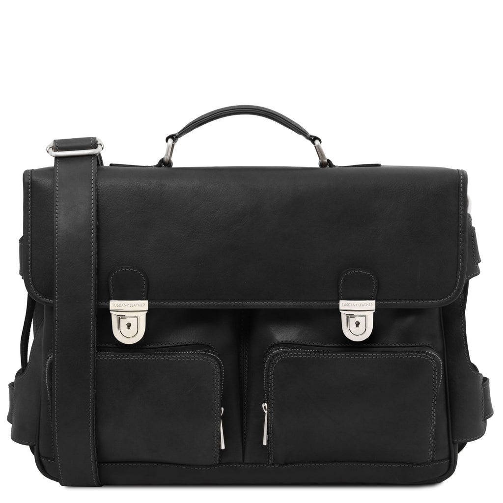 Cartable homme cuir pleine fleur multi-poches VENTIMIGLIA