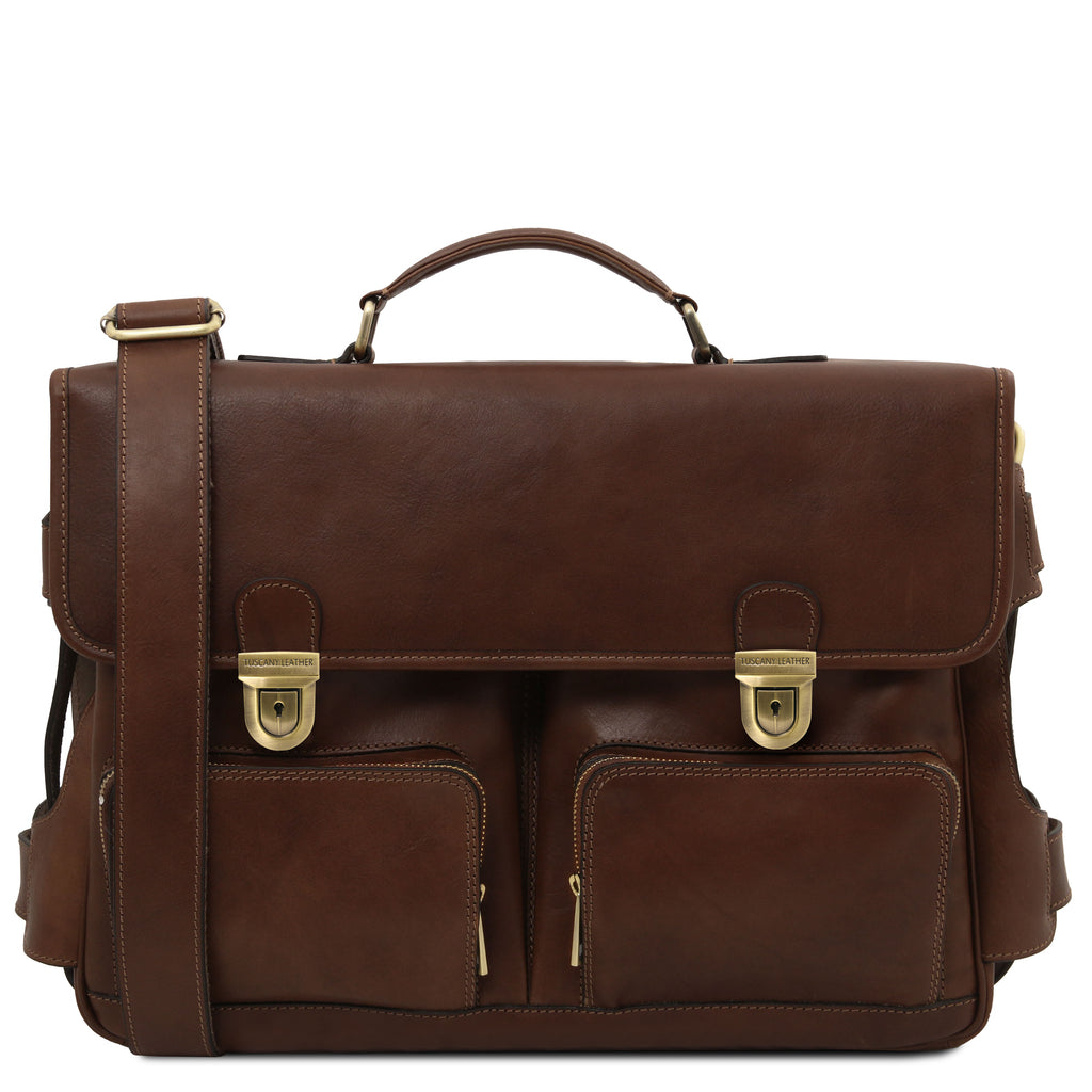 Cartable homme cuir pleine fleur multi-poches VENTIMIGLIA