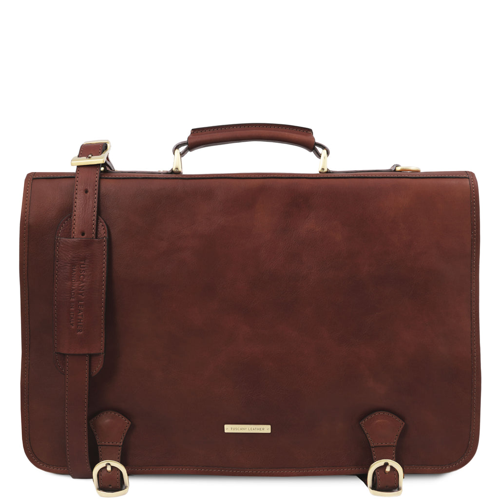 Cartable homme ANCONA cuir pleine fleur ordinateur 17 pouces