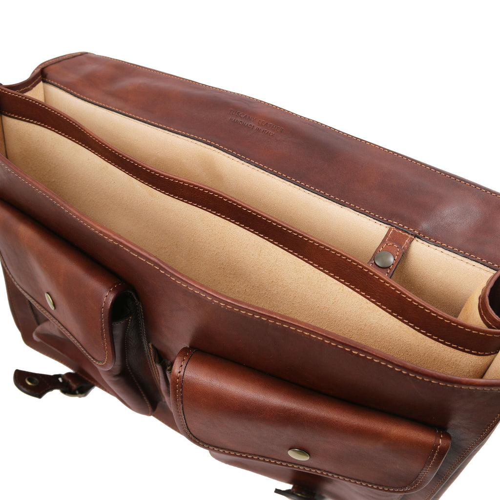 Cartable homme ANCONA cuir pleine fleur ordinateur 17 pouces