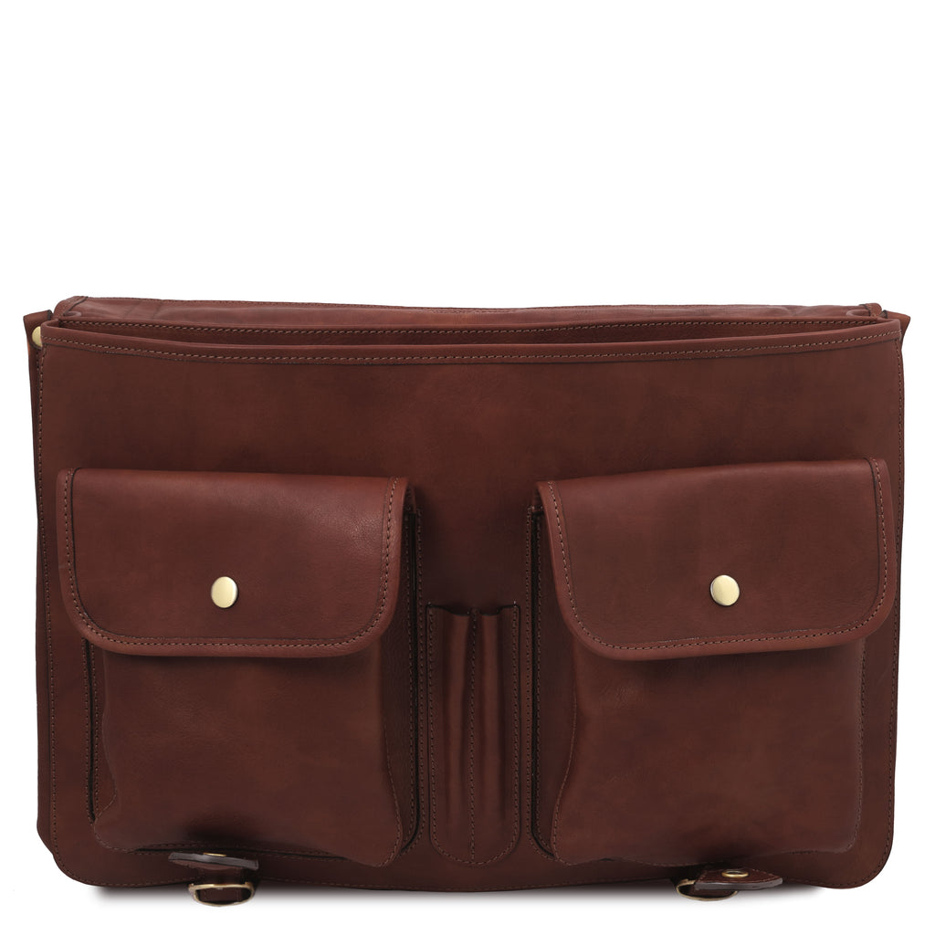 Cartable homme ANCONA cuir pleine fleur ordinateur 17 pouces