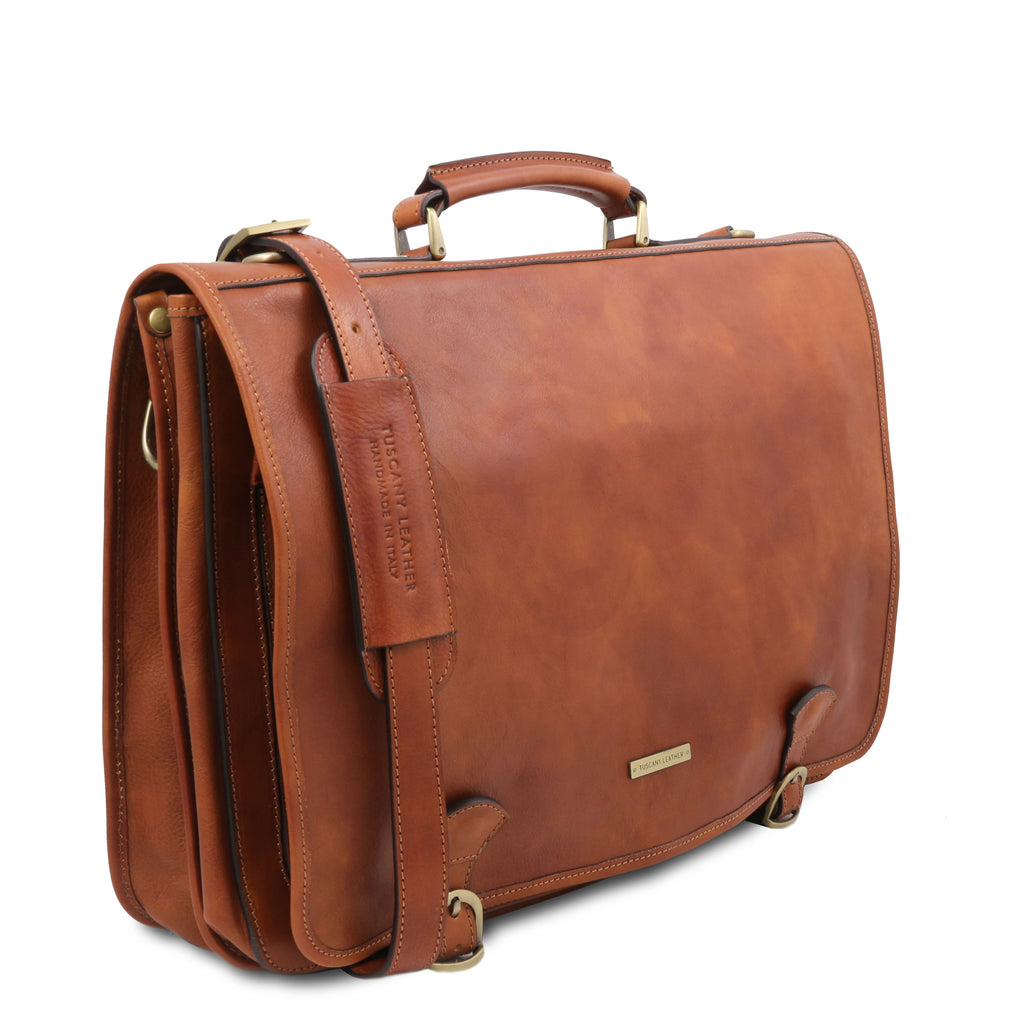 Cartable homme ANCONA cuir pleine fleur ordinateur 17 pouces