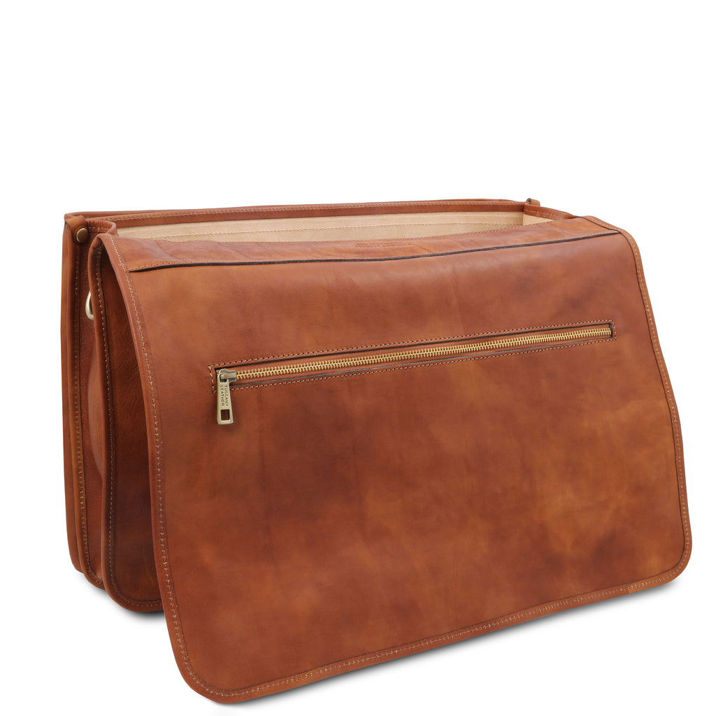 Cartable homme ANCONA cuir pleine fleur ordinateur 17 pouces
