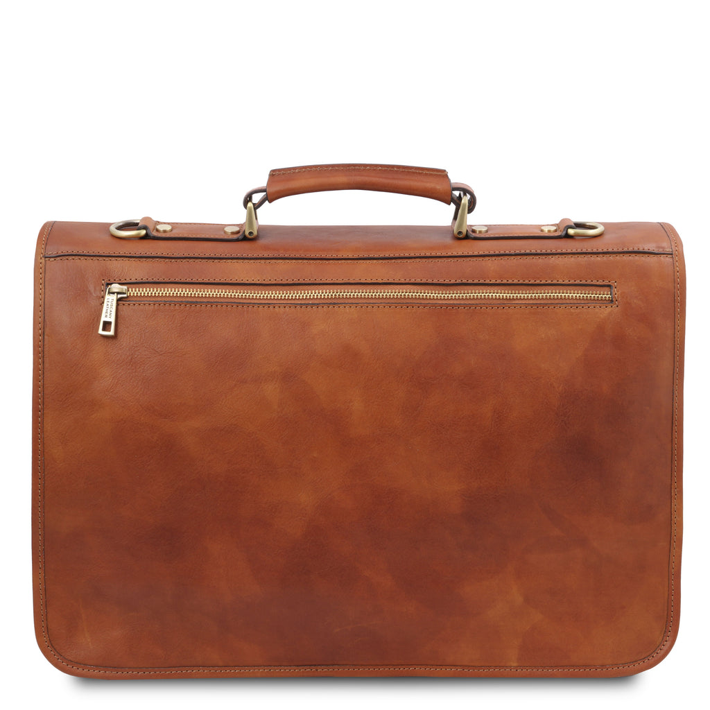 Cartable homme ANCONA cuir pleine fleur ordinateur 17 pouces
